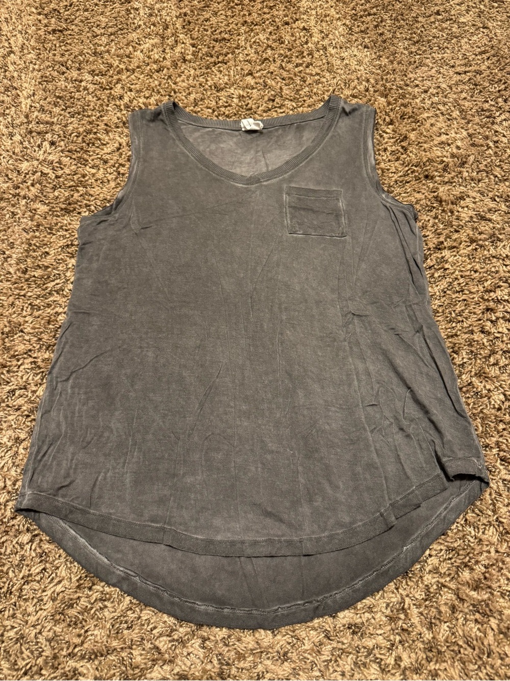 Cable & Gauge Washed Gray Tank Top